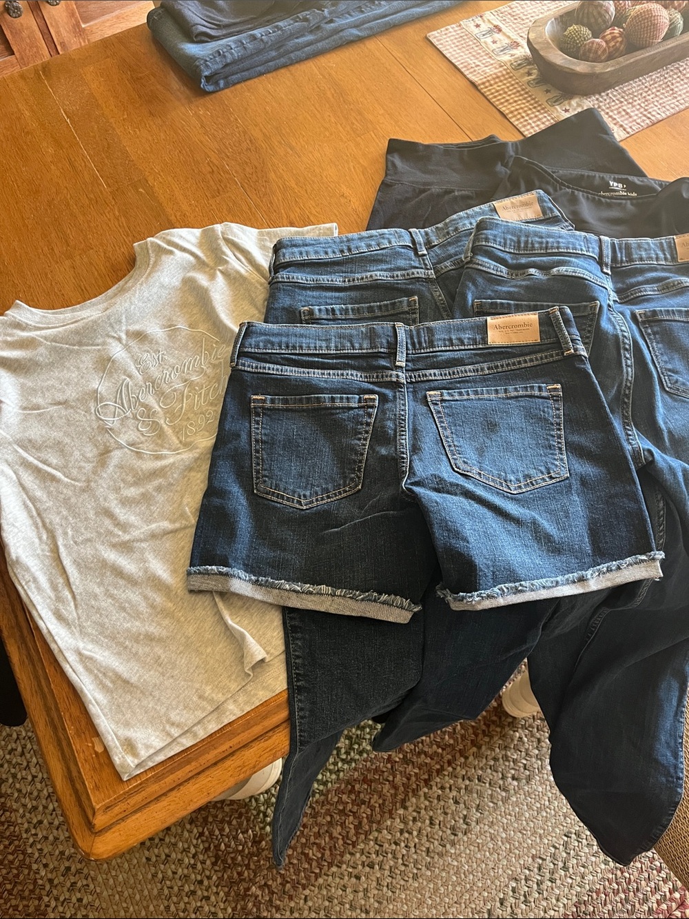 Abercrombie & Fitch Blue Denim Frayed-Hem Cutoff Shorts
